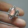 Size 7.25, Lady of the Sea, Seahorse Mermaid Ring, Imperial Topaz, Sterling and Fine Silver