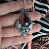 Pendant, Ilex Mortis Holly (Death Holly), Immortal Holly with Garnet