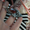 Pendant, Ilex Mortis Holly (Death Holly), Immortal Holly with Garnet