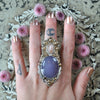 Size 8.25 - Yttrium Fluorite and Morganite, Sterling and Fine Silver and Brass Ring