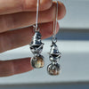 Pumpkin Witch Kitty, Earring Pair