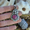 PENDANT, Blooming Boneyard with ruby