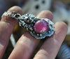 PENDANT, Blooming Boneyard with ruby