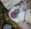 PENDANT, Blooming Boneyard with ruby