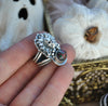Size 7.25, Blooming Boneyard with black opal