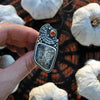 Size 6.5-7, Halloween Star, Satin Flash Opal & Garnet