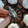 Size 6.5-7, Halloween Star, Satin Flash Opal & Garnet