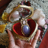 Size 8.25 - Yttrium Fluorite and Morganite, Sterling and Fine Silver and Brass Ring