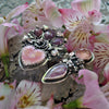 Size 7 - Ruby and Rhodochrosite, Sterling and Fine Silver Ring