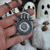 Pendant, Circle of Salt, White Sapphire