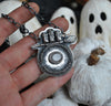 Pendant, Circle of Salt, White Sapphire
