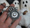 Pendant, Circle of Salt, White Sapphire