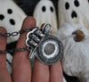 Pendant, Circle of Salt, White Sapphire