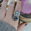 Size 7.5, Blooming Boneyard with rare Star Garnet!