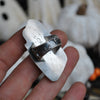 Size 6.5-7, Halloween Star, Satin Flash Opal & Garnet