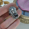 Size 7.5, Blooming Boneyard with rare Star Garnet!