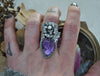 MADE TO SIZE RING OR PENDANT, Blooming Boneyard with Amethyst