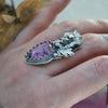 MADE TO SIZE RING OR PENDANT, Blooming Boneyard with Amethyst