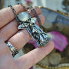 PENDANT, Bouquets Brought on Bat Wings, Moonstone