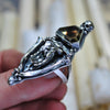 Size 9, "Mandrogore", Hand of Glory, Phantom Smoky Quartz