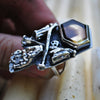 Size 7.5, "Altar", Hand of Glory, Phantom Smoky Quartz