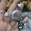 Dried Flowers, Natural Moss Agate Pendant