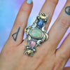 SIZE 5.75, Dreamscape, Tanzanite, Tourmaline, Monarch Opal
