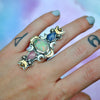 SIZE 5.75, Dreamscape, Tanzanite, Tourmaline, Monarch Opal