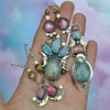 Size 9.25, Celestial Emblem ring, Australian Opal & Rutiled Quartz over Moonstone