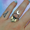 Size 6, Moon Drops, Strawberry Imperial Topaz, Sterling and Fine Silver