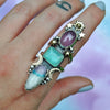 SIZE 9, Dreamscape, Purple Chalcedony, Peruvian Blue Opal, Tourmaline in Quartz