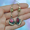 EARRINGS, Dreamscape, Tourmaline & Rutilated Quartz, Sterling and Fine Silver