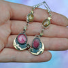 EARRINGS, Dreamscape, Tourmaline & Rutilated Quartz, Sterling and Fine Silver