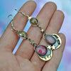 EARRINGS, Dreamscape, Tourmaline & Rutilated Quartz, Sterling and Fine Silver