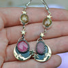 EARRINGS, Dreamscape, Tourmaline & Rutilated Quartz, Sterling and Fine Silver