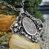 Dried Flowers, Natural Moss Agate Pendant