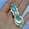 PENDANT Dreamscape amulet, Opal, Strawberry Topaz, Aquamarine, Sterling and Fine Silver