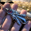 Cat Familiar, Pendant, Tourmaline and Hematite