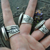 SALE - SIZE 7.5, Garden Veil, Natural Moss Agate Ring