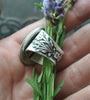 SALE - SIZE 7.5, Garden Veil, Natural Moss Agate Ring