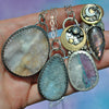 PENDANT, Dreamscape, Tourmaline in Quartz, Sterling and Fine Silver