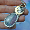 PENDANT, Dreamscape, Tourmaline in Quartz, Sterling and Fine Silver