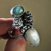 Size 7.25, Winter Offerings, Emerald and Moonstone