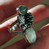Size 7.25, Winter Offerings, Emerald and Moonstone