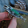 Size 8-9, Baby Yule Goat Frith, Raw Malachite