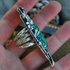 Size 8-9, Baby Yule Goat Frith, Raw Malachite