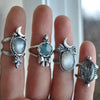Size 5, Moon&Star, Moonstone and Tourmalinated Quartz
