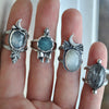 Size 5.5, Moon&Star, Moonstone and Aquamarine