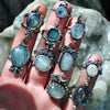 Size 7.5, Moon&Star, Moonstone and Aquamarine