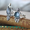 Size 5.5, Moon&Star, Moonstone and Aquamarine